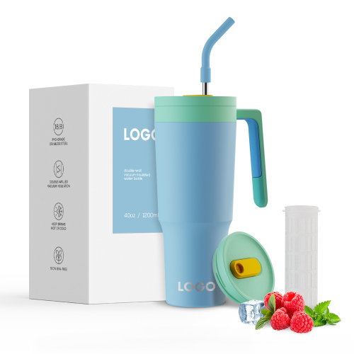 Wholesale reusable travel custom vacuum insulated stainless steel tumbler 40 oz tumbler with handle