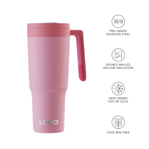 Wholesale reusable travel custom vacuum insulated stainless steel tumbler 40 oz tumbler with handle