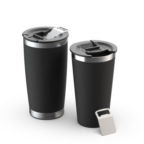 Wholesale double wall stainless steel tumbler with straw beer opener coffee tumbler insulated tumbler
