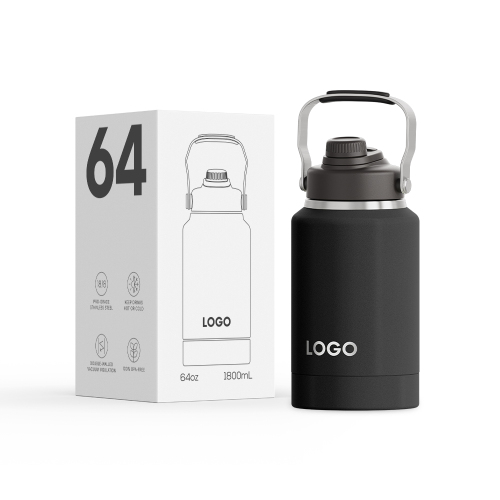 Wholesale customize Stainless Steel Big Capacity Travel Water Jug Double Wall Vacuum Insulated 64OZ Water Bottle with Pet Bowl