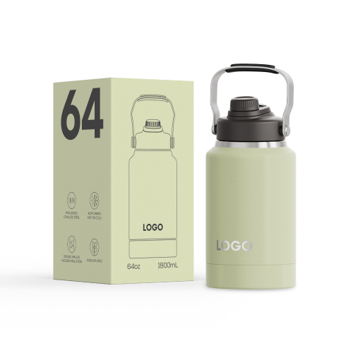 Wholesale customize Stainless Steel Big Capacity Travel Water Jug Double Wall Vacuum Insulated 64OZ Water Bottle with Pet Bowl