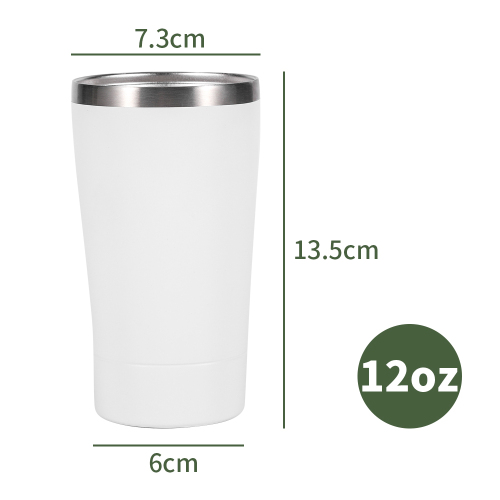 Stainless Steel Hot Sale 12 oz  Powder Coated  Milk Tumbler With Custom Logo Travel Mug With Lid