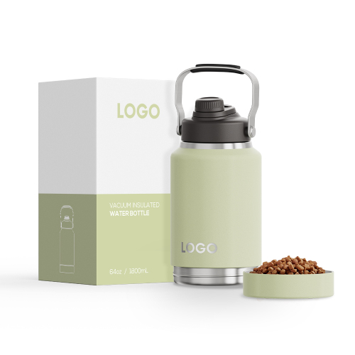 Vacuum Insulated Water Bottle Double Wall Wholesale Big Capacity Handle Lid with Snack Container