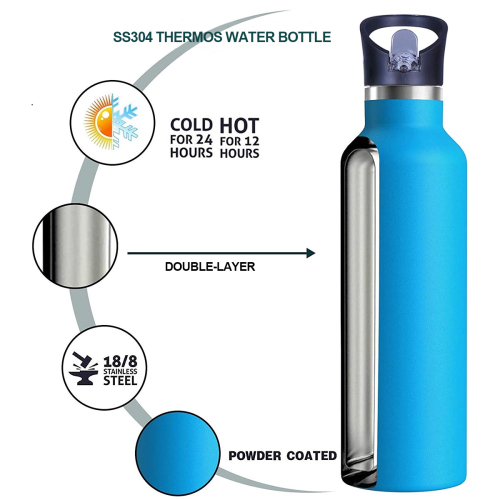 Factory direct sale 21oz 24oz stainless steel vacuum insulated thermal sport water bottle with various lids
