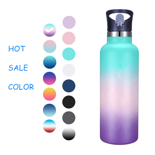 Factory direct sale 21oz 24oz stainless steel vacuum insulated thermal sport water bottle with various lids