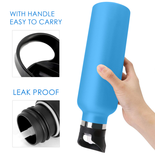 Factory direct sale 21oz 24oz stainless steel vacuum insulated thermal sport water bottle with various lids