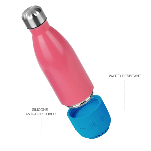 Cola Shape Smart Wireless Speaker Bottle 15 oz Insulated Stainless Steel Music Travel Sport Water Bottle