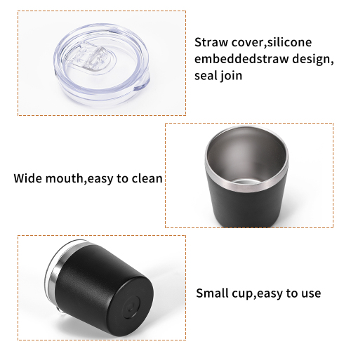 Stainless Steel Wholesale 8 oz  Powder Coated  Milk Tumbler With Custom Logo Travel Mug With Lid