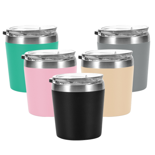 Stainless Steel Wholesale 8 oz  Powder Coated  Milk Tumbler With Custom Logo Travel Mug With Lid