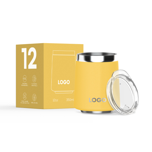 Wholesale high quality new design 12oz custom logo stainless steel vacuum insulated wine tumbler