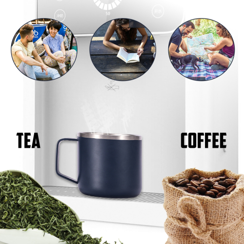 Wholesale powder coated 10 oz tea mug with custom logo travel mug with lid stainless steel coffee mug