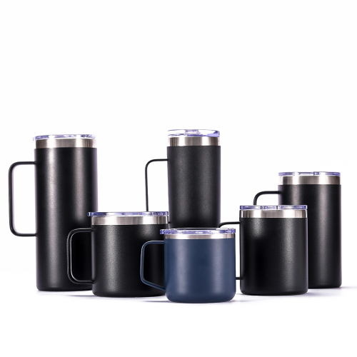 Wholesale powder coated 10 oz tea mug with custom logo travel mug with lid stainless steel coffee mug