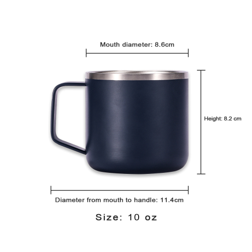 Wholesale powder coated 10 oz tea mug with custom logo travel mug with lid stainless steel coffee mug