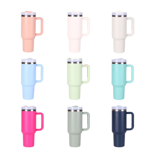 Wholesale Custom Stainless Steel 40 OZ Vacuum Double Wall Insulated Water Bottle Cheap Stock Tumblers with Handle