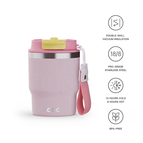 Wholesale food grade bpa free double wall vacuum 12oz 2 in 1 tumbler with straw travel coffee mugs