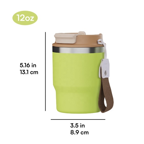 Wholesale food grade bpa free double wall vacuum 12oz 2 in 1 tumbler with straw travel coffee mugs