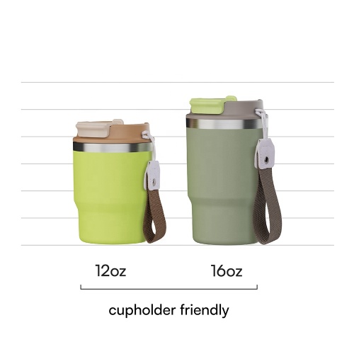 Wholesale food grade bpa free double wall vacuum 12oz 2 in 1 tumbler with straw travel coffee mugs