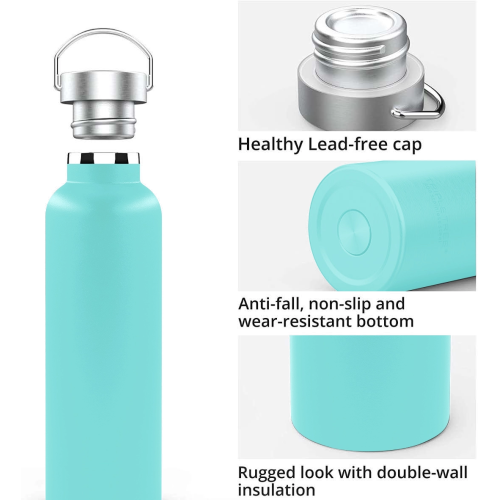 Double Wall Custom Logo Bottle Water standard Mouth Vacuum Insulated Drink Sport Stainless Steel Water Bottle