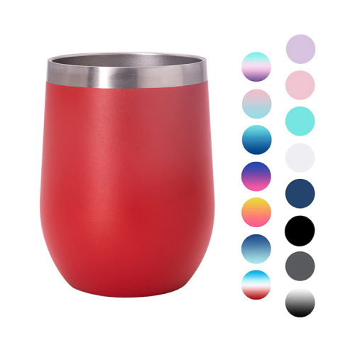 Wholesale 12oz 350ml Egg Shape Wine Tumbler Vacuum Insulated Cup With Lid Stainless Steel Wine Tumbler