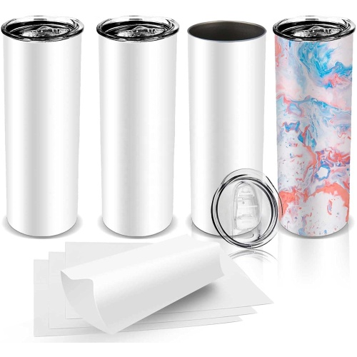 Double Wall vacuum slim mug with straw lid 20 OZ skinny tumbler stainless steel tumbler wholesale