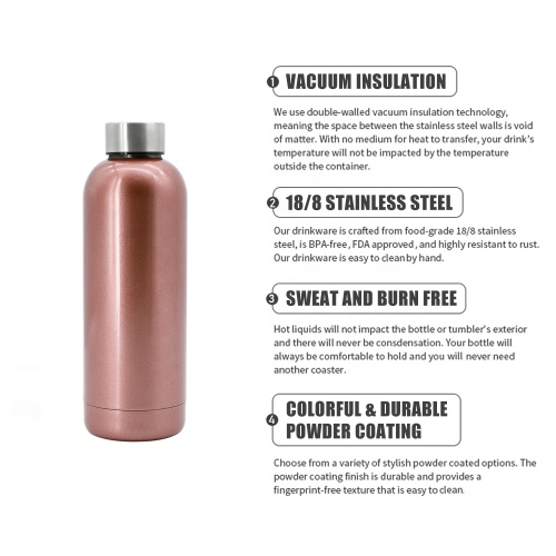 Wholesale reusable bpa free water bottles 500ml vacuum insulated flask stainless steel flask bottle