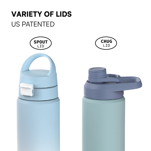 Wide Mouth Leak Proof Insulated Vacuum Metal Stainless Steel Water Bottles with chug lid