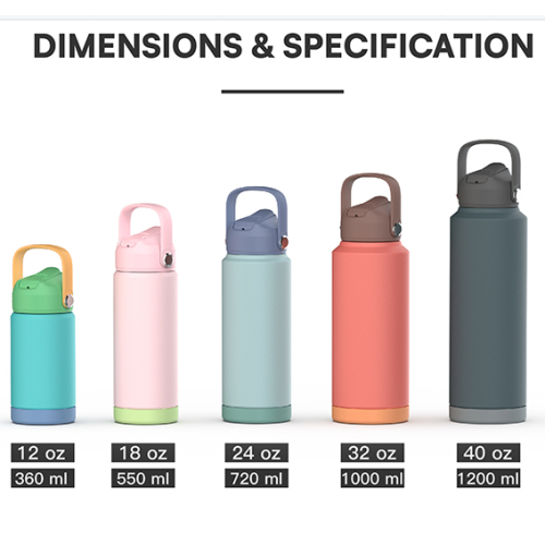 Wide Mouth Leak Proof Insulated Vacuum Metal Stainless Steel Water Bottles with chug lid
