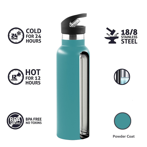 18/8 SUS304 18oz 21oz Standard Mouth Water Thermal Bottle Vacuum Insulated Stainless Steel Thermal Flask