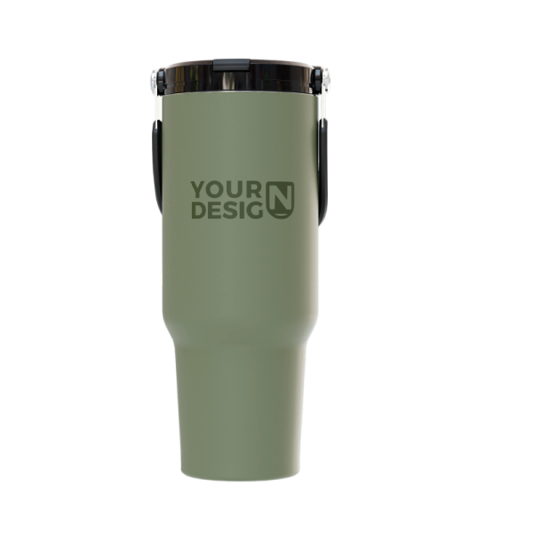 40oz Insulated Travel Tumbler With Handle and Straw Lid