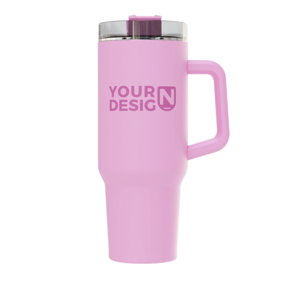 40oz Insulated Travel Tumbler With Handle and Straw