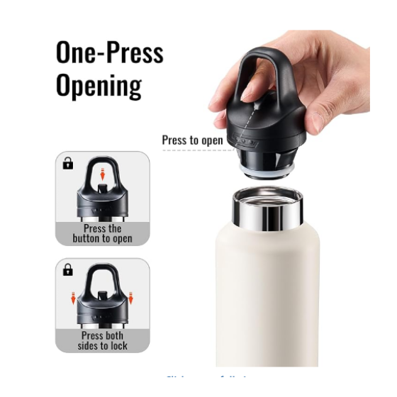500ml double wall water bottle with one touch flip lid