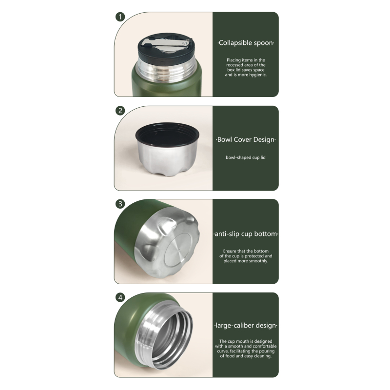 600ml Double wall stainless steel food Jar
