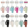 Custom Logo Double Walled Insulated Vacuum  Stainless Steel 40Oz Tumbler With Straw Handle and Lid