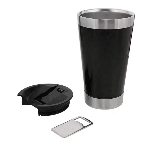 Party 16Oz Reusable Red Cups Stainless Steel Glass Red Freezer Double Wall Metal  Wine Draft Beer Cups Tumblers With Lid