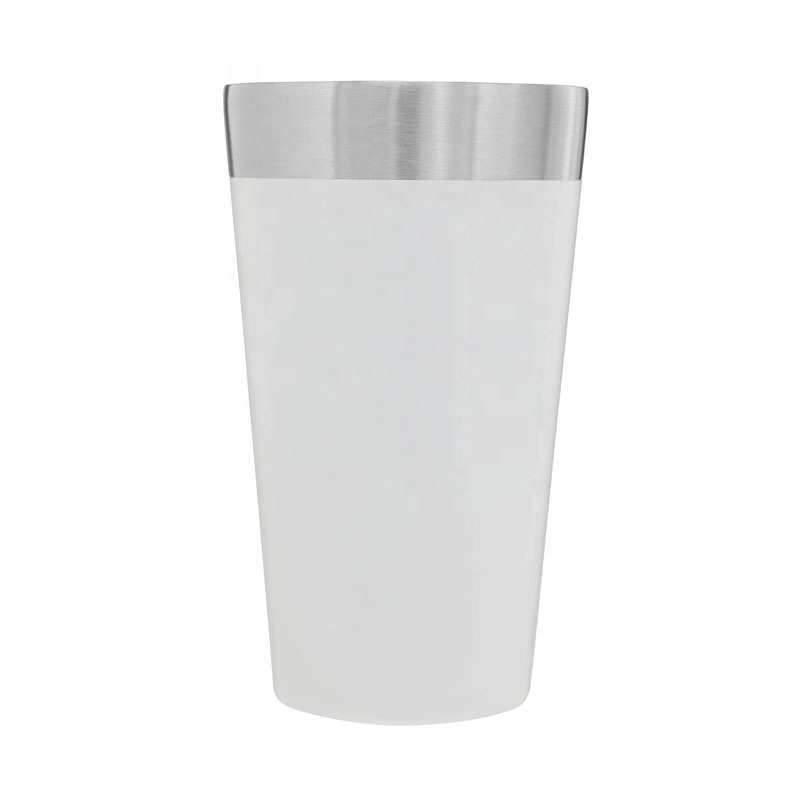 Party 16Oz Reusable Red Cups Stainless Steel Glass Red Freezer Double Wall Metal  Wine Draft Beer Cups Tumblers With Lid