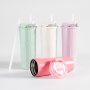High Quality 500Ml Tumblers  Custom Logo Double Wall Vacuum Insulated Stainless Steel Tumbler With Straw