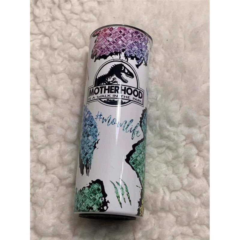 Custom Logo Colour Double Wall Stainless Steel Travel 20Oz Matt White Sublimation Wine Tumbler With Plastic Straw
