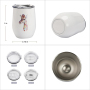 In Bulk Double Walled Insulated 12oz Stainless Steel Glitter Wine Tumblers Cup with Lid and Straw for Coffee Egg Tumbler