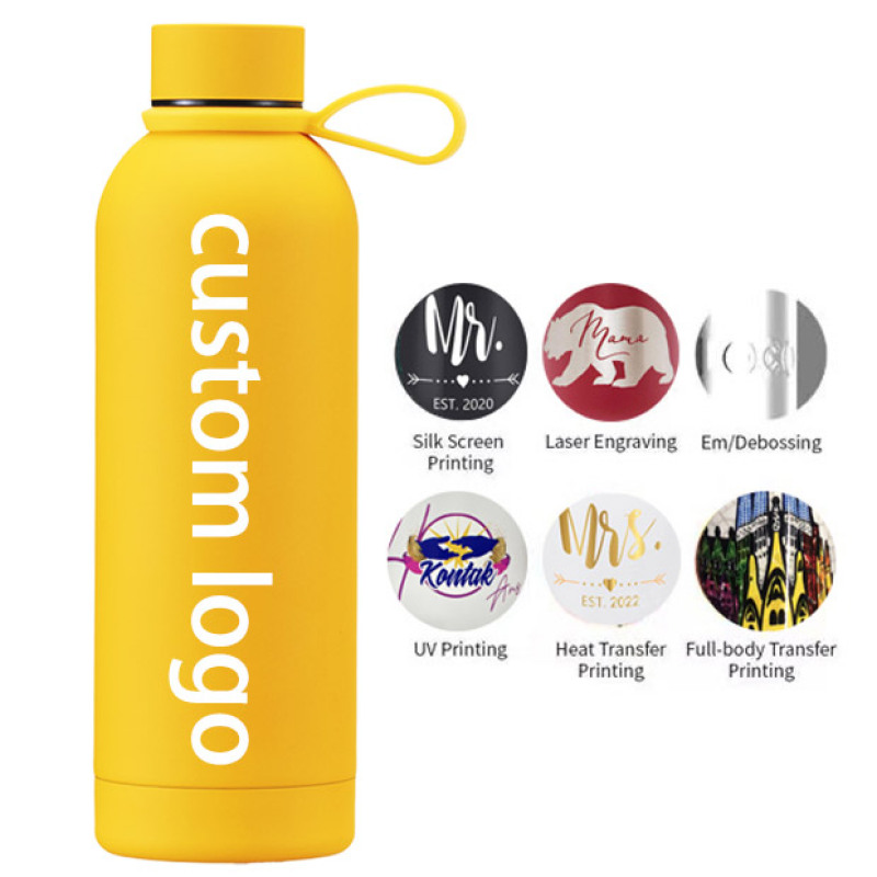 Wholesale Custom Drinking Insulated Stainless Steel Double Wall  Hot 500ml Water Bottle With Cover