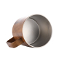 Custom 12oz 14oz Wood Grain Pattern Stainless Steel Coffee Tumblers with Handle Double Wall Coffee Mugs