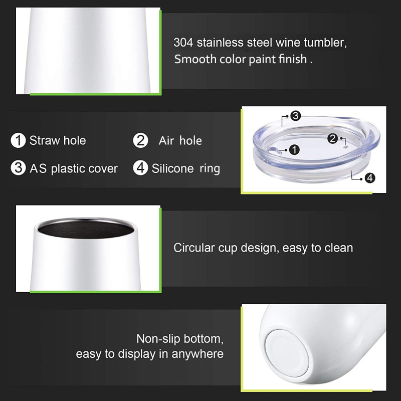 Wholesale Luxury Unique Colored Black Unbreakable Stemless Flutes Wine and Champagne Glass in Nice Box