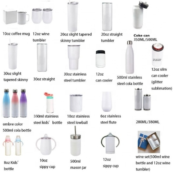 Wholesale Custom Vacuum Insulated Stainless Steel 20 oz Slim Blank Matt White Sublimation Wine Tumbler With Plastic Straw