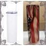 Wholesale Custom Vacuum Insulated Stainless Steel 20 oz Slim Blank Matt White Sublimation Wine Tumbler With Plastic Straw