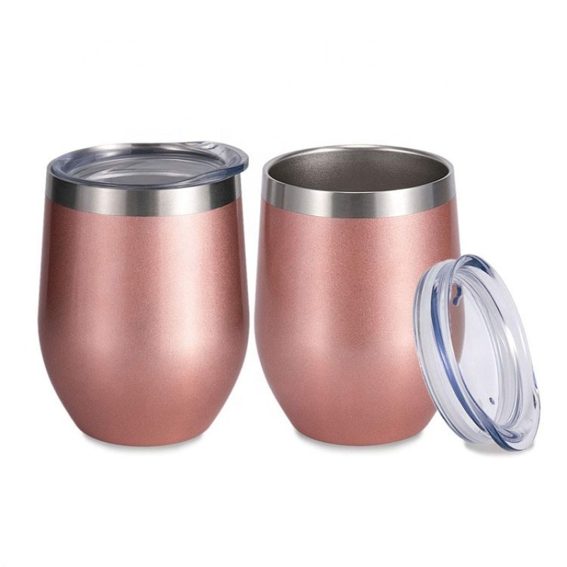 12Oz Double Wall Vacuum Insulated Insulated Stainless Steel Coffee Travel Mugs Wine Tumbler With Sliding Lid