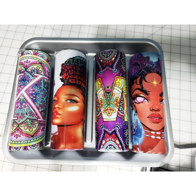 White Blank Sublimation 20OZ Skinny Stainless Steel Tumbler Wine Double Wall Blanks Straight Tumblers 20 OZ With Metal Straws