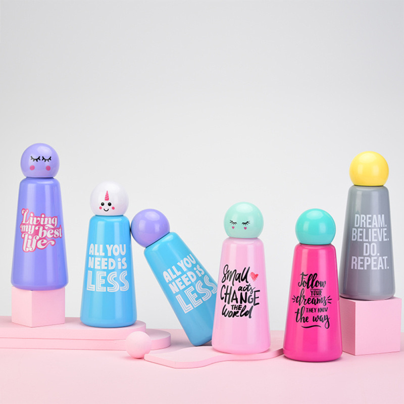350ML 500ML Recycled Stainless Steel Water Bottles Mini Cute Warm Insulating Cup Promotional Leak-Proof with Customizable Logo