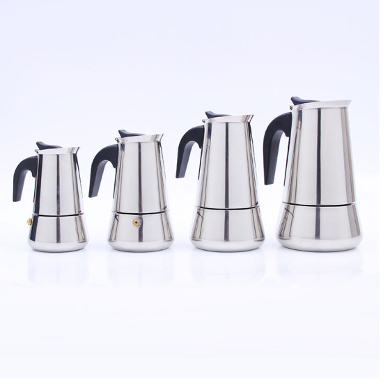 Wholesale Modern Italian Stainless Steel 1 Cup 2 Cups to 12 Cups Moka Pot Coffee Maker Stove-Top Mokapot