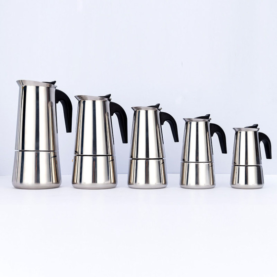 Wholesale Modern Italian Stainless Steel 1 Cup 2 Cups to 12 Cups Moka Pot Coffee Maker Stove-Top Mokapot