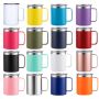 Double Walled 12oz Travel Tumbler Cup Insulated Coffee Mug with Handle and Bpa Free Lid