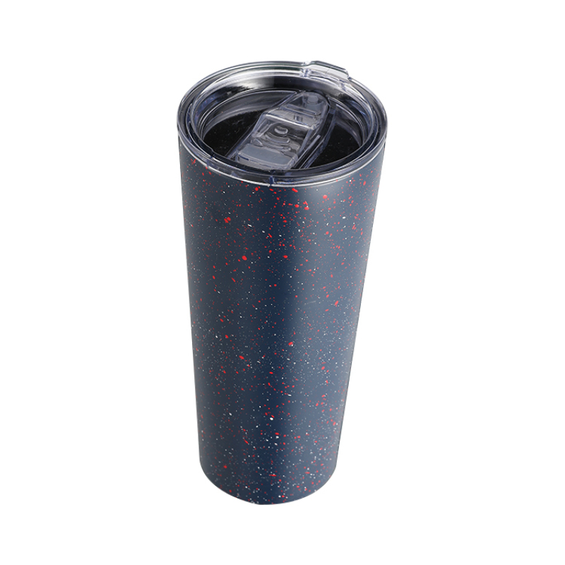 Customized Size Made in China Ss Sieve Reusable Tumbler Cup With Lid Speckle Paint